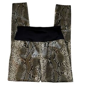 Assets by Spanx Black & Tan Snakeskin Leggings Size M
